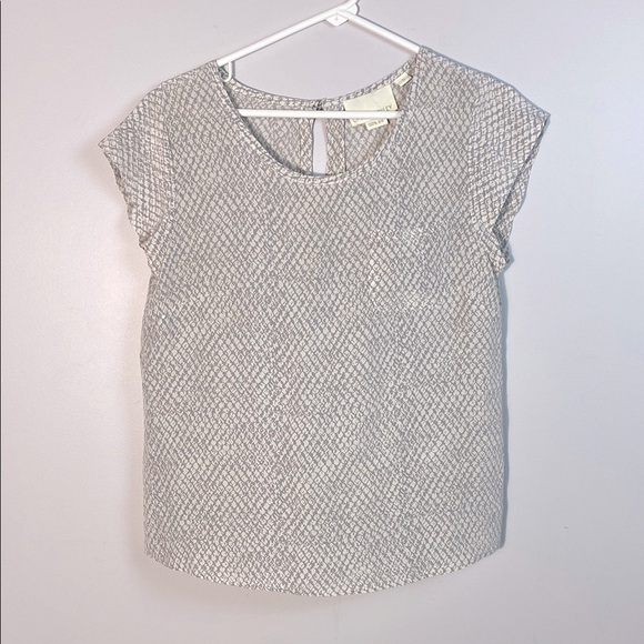 Cynthia Rowley 100% silk Gray Patterned Women's Top size small - Picture 1 of 10